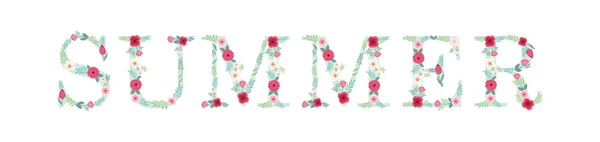 Lettres décorées de fleurs — Image vectorielle