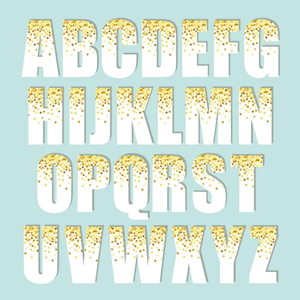 Alphabet mit goldenem Glanz — Stockvektor