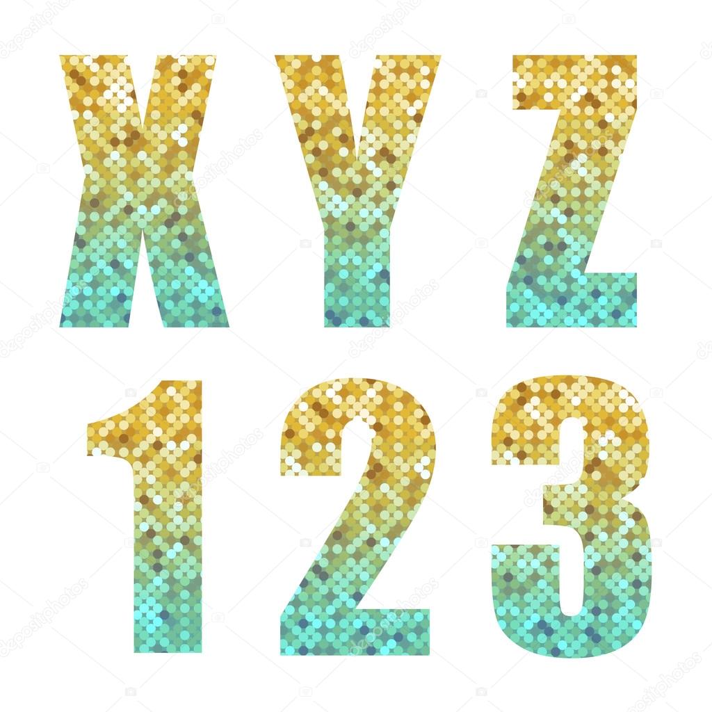 Clipart: glitter number 1 | Beautiful trendy glitter alphabet letters