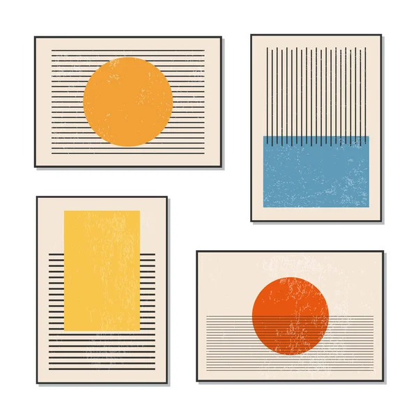 Set minimaler 20er Jahre geometrischer Designplakate, Vektorvorlage — Stockvektor
