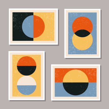 En az 20 'lik geometrik tasarım posterleri, vektör şablonu