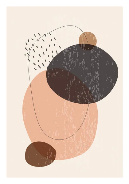 Минималистский дизайн-плакат с абстрактной композицией органических форм — стоковый вектор