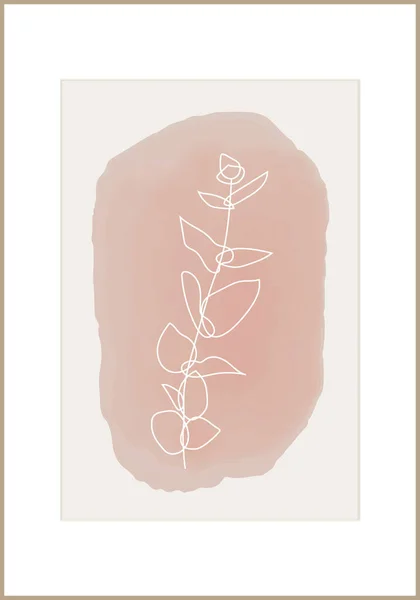 Cartel botánico minimalista con hojas de rama collage abstracto — Archivo Imágenes Vectoriales