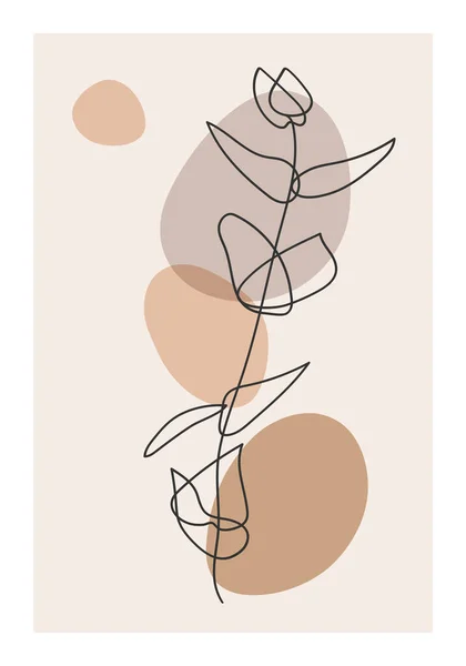 Мінімалістська ботанічна гілка з листям абстрактного колажу — стоковий вектор