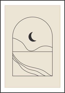 Moda minimalist manzara soyut çağdaş kolaj tasarımı