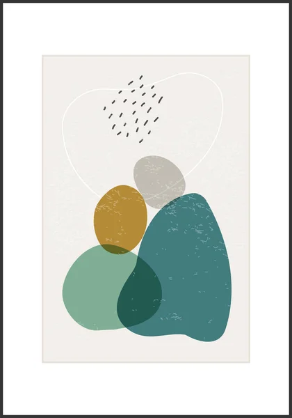 Cartel de diseño minimalista con formas orgánicas abstractas composición — Archivo Imágenes Vectoriales