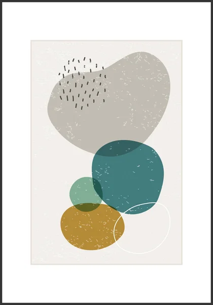 Cartaz de design minimalista com composição de formas orgânicas abstratas — Vetor de Stock