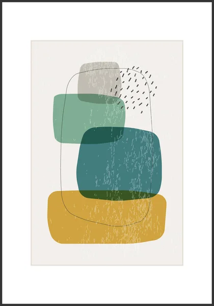 Minimalistisch vormgegeven poster met abstracte organische vormen — Stockvector