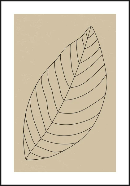 Minimalistyczna gałąź botaniczna z liśćmi abstrakcyjnego kolażu — Wektor stockowy