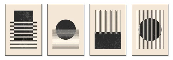 Minimal 20s γεωμετρική αφίσα σχεδιασμού, διανυσματικό πρότυπο με πρωτόγονα σχήματα — Διανυσματικό Αρχείο