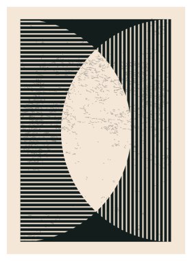 En az 20 'lik geometrik tasarım posteri, ilkel şekilli vektör şablonu