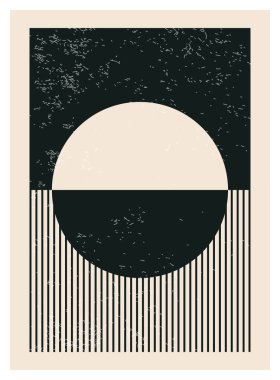 En az 20 'lik geometrik tasarım posteri, ilkel şekilli vektör şablonu