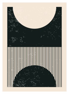 En az 20 'lik geometrik tasarım posteri, ilkel şekilli vektör şablonu