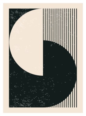 En az 20 'lik geometrik tasarım posteri, ilkel şekilli vektör şablonu