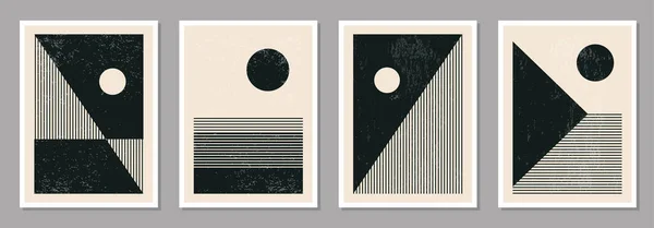 Set van minimale 20s geometrische ontwerp posters, vector template — Stockvector