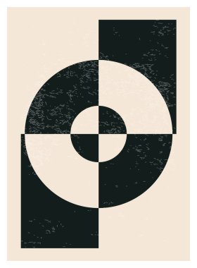 En az 20 'lik geometrik tasarım posteri, ilkel şekilli vektör şablonu