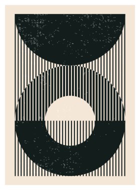 En az 20 'lik geometrik tasarım posteri, ilkel şekilli vektör şablonu