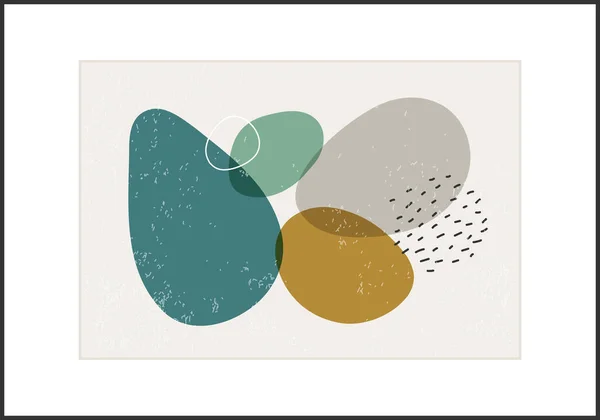 Cartaz de design minimalista com composição de formas orgânicas abstratas — Vetor de Stock
