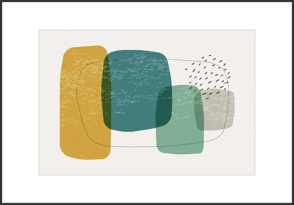 Мінімалістичний дизайн плакат з композицією абстрактних органічних форм — стоковий вектор
