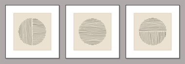 Soyut yaratıcı asgari sanatsal el çizimi kompozisyonların moda kümesi