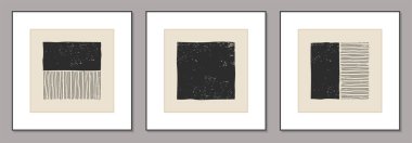 Soyut yaratıcı asgari sanatsal el çizimi kompozisyonların moda kümesi