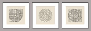 Soyut yaratıcı asgari sanatsal el çizimi kompozisyonların moda kümesi