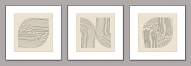 Soyut yaratıcı asgari sanatsal el çizimi kompozisyonların moda kümesi