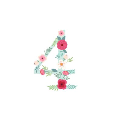 Çiçekli dört numaralı tatlı mahsul.