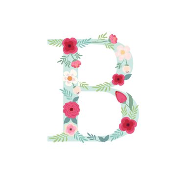 Çiçekli alfabe harfi B