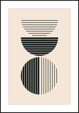 En az 20 'lik geometrik tasarım posteri, ilkel şekilli vektör şablonu