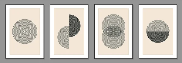 Minimal 20s γεωμετρική αφίσα σχεδιασμού, διανυσματικό πρότυπο με πρωτόγονα σχήματα — Διανυσματικό Αρχείο