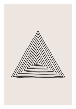 Sanat galerisi, duvar süslemesi, iç tasarım, vektör illüstrasyonu için ideal, modaya uygun minimalist el çizimi kompozisyonu