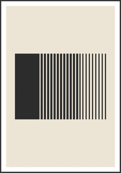 Minimale 20s geometrische ontwerp poster, vector template met primitieve vormen — Stockvector