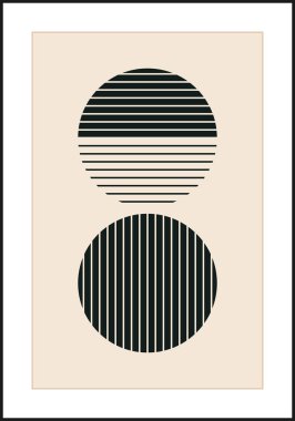 En az 20 'lik geometrik tasarım posteri, ilkel şekilli vektör şablonu