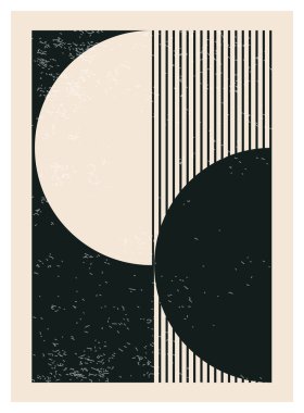 En az 20 'lik geometrik tasarım posteri, ilkel şekilli vektör şablonu