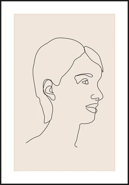 Minimalist contemporary portrait of woman beauty surreal face — Stock Vector