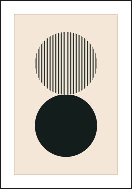 En az 20 'lik geometrik tasarım posteri, ilkel şekilli vektör şablonu