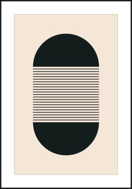 En az 20 'lik geometrik tasarım posteri, ilkel şekilli vektör şablonu