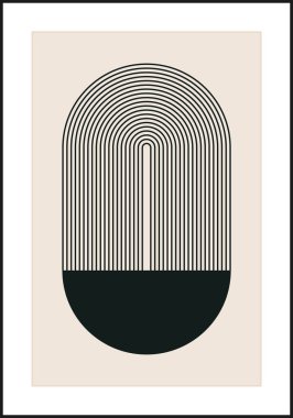 En az 20 'lik geometrik tasarım posteri, ilkel şekilli vektör şablonu