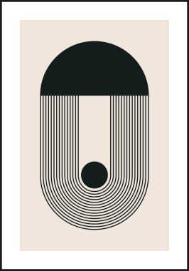 En az 20 'lik geometrik tasarım posteri, ilkel şekilli vektör şablonu