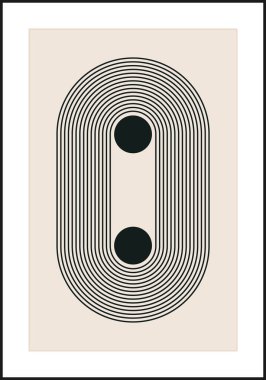 En az 20 'lik geometrik tasarım posteri, ilkel şekilli vektör şablonu