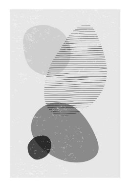 Soyut organik şekilli minimalist tasarım posteri