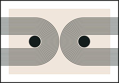 En az 20 'lik geometrik tasarım posteri, ilkel şekilli vektör şablonu