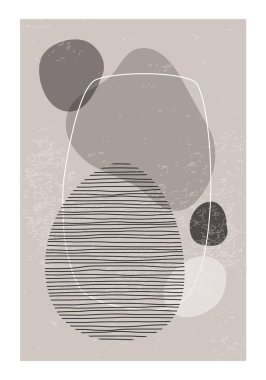 Soyut organik şekilli minimalist tasarım posteri