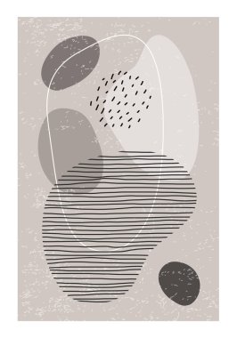 Soyut organik şekilli minimalist tasarım posteri