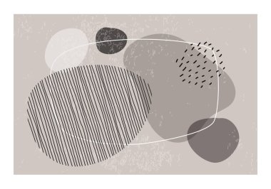 Soyut organik şekilli minimalist duvar tasarımı sanatı