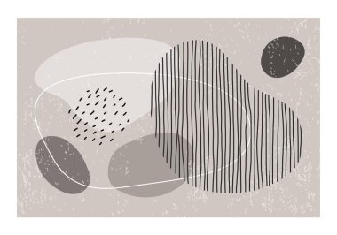 Soyut organik şekilli minimalist duvar tasarımı sanatı