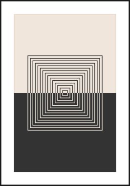 En az 20 'lik geometrik tasarım posteri, ilkel şekilli vektör şablonu