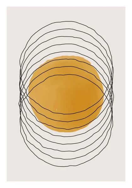 Moderna estética abstracta creativa minimalista artística dibujada a mano composición — Archivo Imágenes Vectoriales