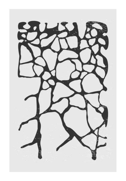 Cartel de diseño minimalista con formas orgánicas abstractas composición — Archivo Imágenes Vectoriales